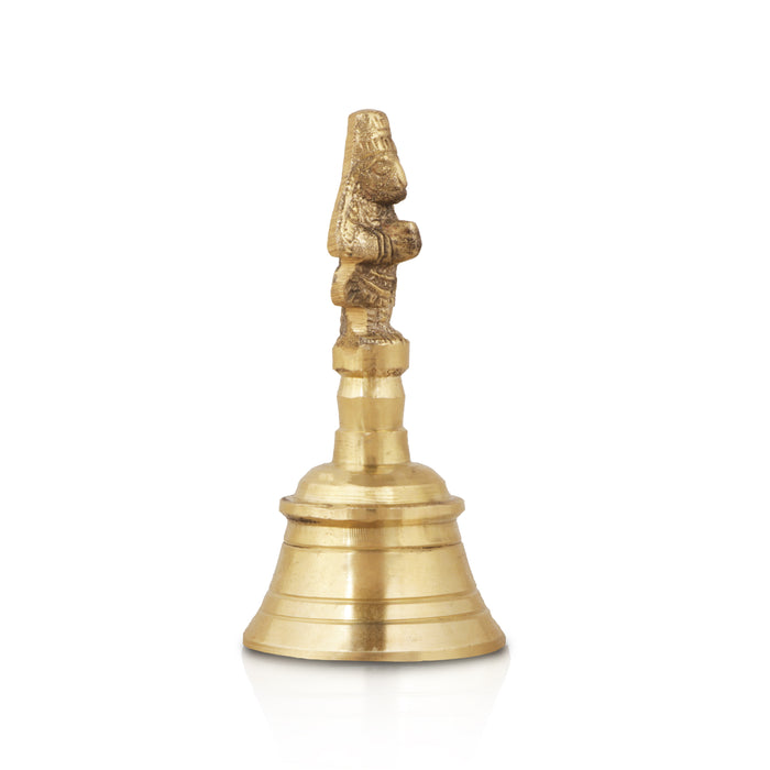 Brass Hand Bell - 3.75 Inches | Pooja Bell/ Hanuman Handle Ghanti for Home - Pooja Bells
