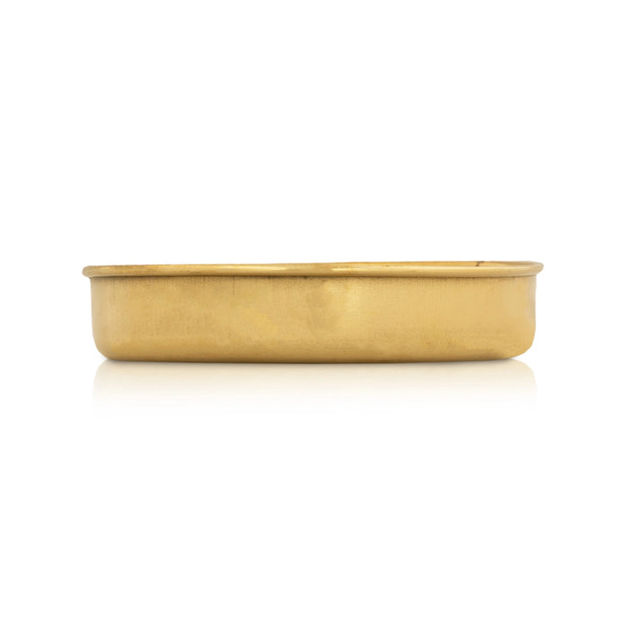 Brass Plate - 1 x 3.5 Inches | Thali Plate/ Pooja Plate for Home/ 35 Gms Approx - Pooja Plate & Tray