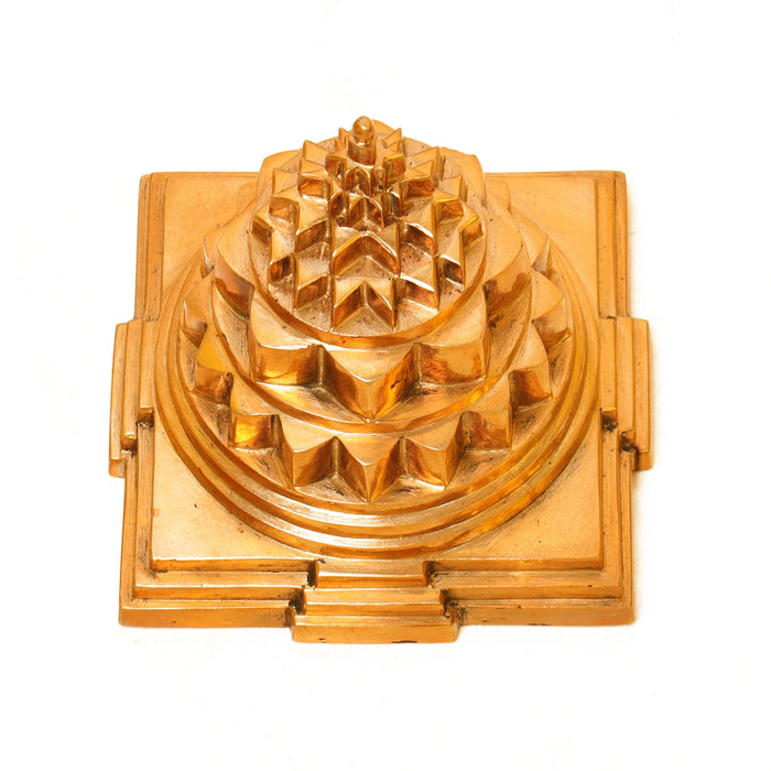 Maha Meru - 4 x 4 Inches | Meru Shree Yantra/ Panchaloha Sri Chakra for Pooja/ 1.280 Kgs Approx