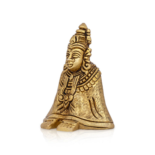 Tulja Bhavani Murti - 3.5 x 2.75 Inches | Antique Brass Idol/ Tulja Bhavani Idol for Pooja - Brass Murties