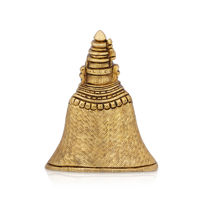 Tulja Bhavani Murti - 3.5 x 2.75 Inches | Antique Brass Idol/ Tulja Bhavani Idol for Pooja - Brass Murties