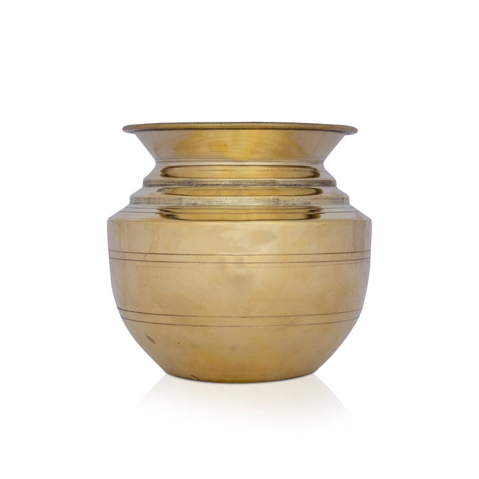 Brass Lota - 5 x 5 Inches | Kalash/ Pooja Pot/ Chombu for Home/ 350 Gms Approx - Kalash & Pooja Lota