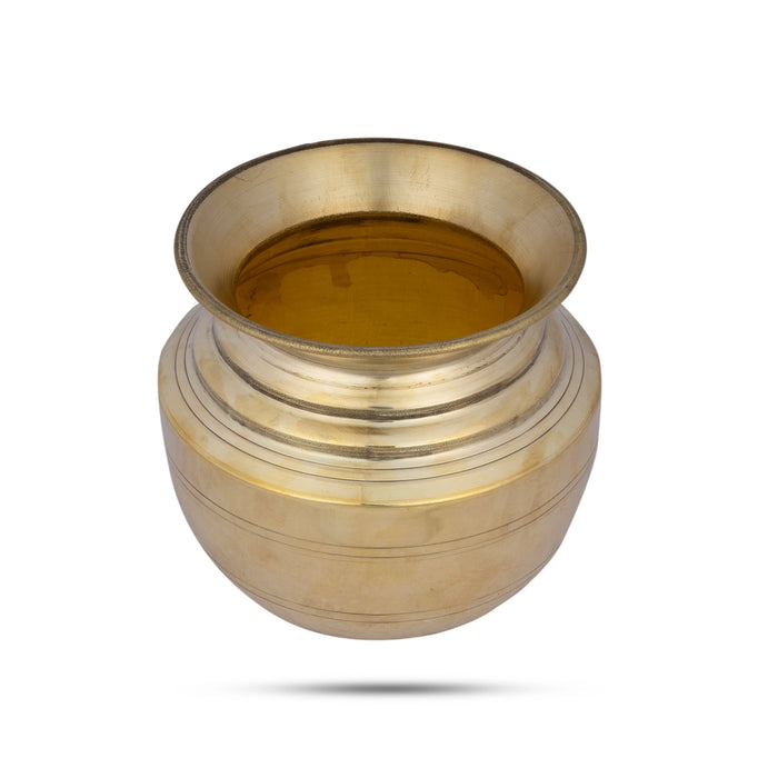 Brass Lota - 5 x 5 Inches | Kalash/ Pooja Pot/ Chombu for Home/ 350 Gms Approx - Kalash & Pooja Lota