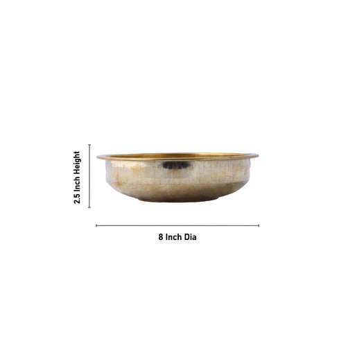 Brass Bowl - 2.25 x 8 Inches | Tharpana Chatti/ Tarpana Patra for Rituals - Bowls