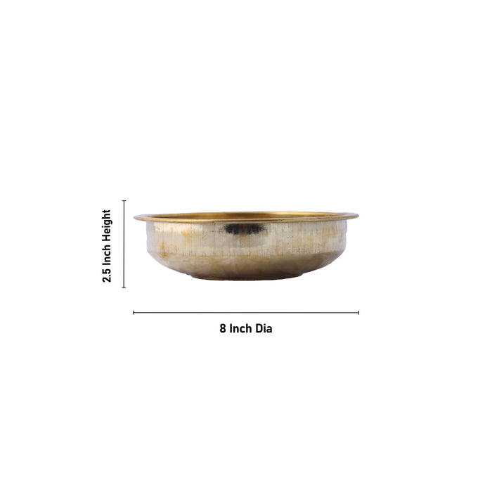 Brass Bowl - 2.25 x 8 Inches | Tharpana Chatti/ Tarpana Patra for Rituals - Bowls