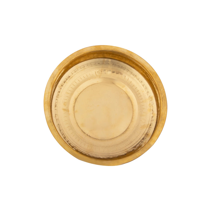 Brass Bowl - 8 Inches | Tharpana Chatti/ Tarpana Chatti for Rituals/ 350 Gms Approx - Bowls