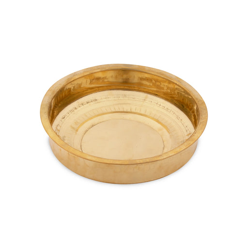 Brass Bowl - 8 Inches | Tharpana Chatti/ Tarpana Chatti for Rituals/ 350 Gms Approx - Bowls