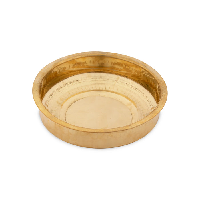 Brass Bowl - 8 Inches | Tharpana Chatti/ Tarpana Chatti for Rituals/ 350 Gms Approx - Bowls