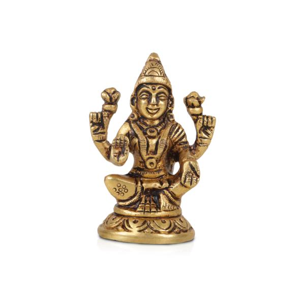 Laxmi Murti  - Goal Base - 2.75 x 2 Inches | Brass Idol/ Lakshmi Idol/ Lakshmi Murti/ Lakshmi Statue for Pooja