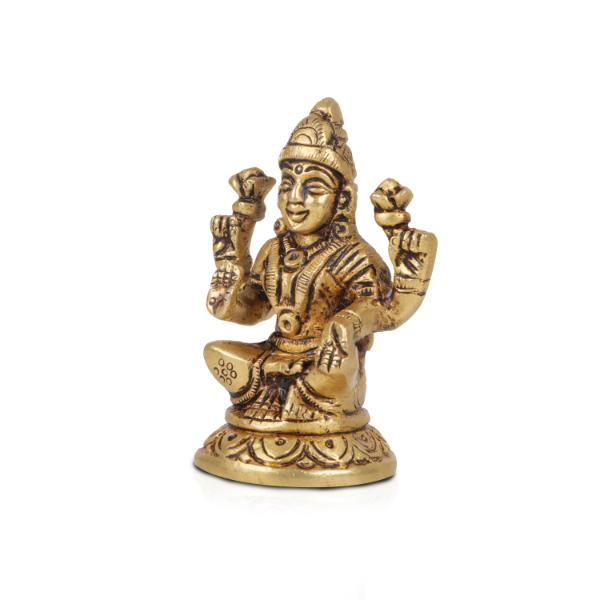 Laxmi Murti  - Goal Base - 2.75 x 2 Inches | Brass Idol/ Lakshmi Idol/ Lakshmi Murti/ Lakshmi Statue for Pooja