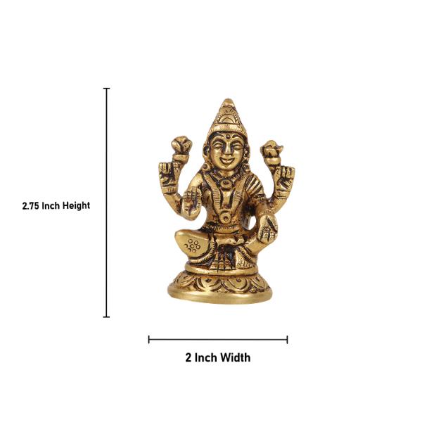 Laxmi Murti  - Goal Base - 2.75 x 2 Inches | Brass Idol/ Lakshmi Idol/ Lakshmi Murti/ Lakshmi Statue for Pooja