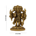 Panchmukhi Hanuman Murti - 3.5 X 2.5 Inches | Antique Brass Idol/ Standing 5 Face Anjaneya Statue For Energy - Brass Murties