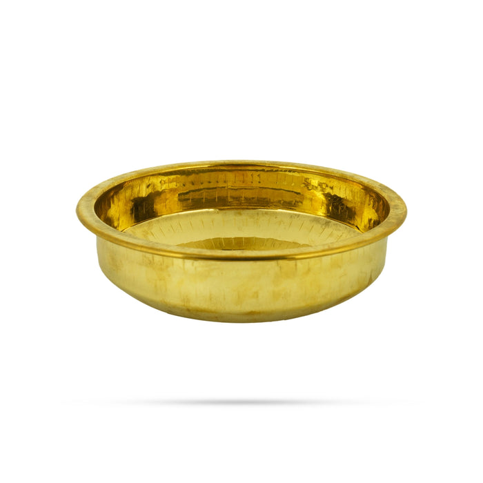Brass Bowl - 2.5 x 8.5 Inches | Brass Tharpana Chatti/ Tarpana Chatti for Rituals - Bowls