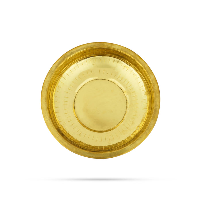 Brass Bowl - 2.5 x 8.5 Inches | Brass Tharpana Chatti/ Tarpana Chatti for Rituals - Bowls
