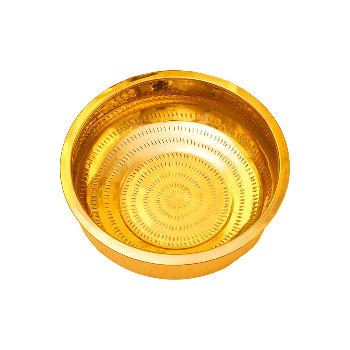 Brass Bowl - 2.75 x 9.5 Inches | Tharpana Chatti/ Tarpana Patra for Rituals - Bowls