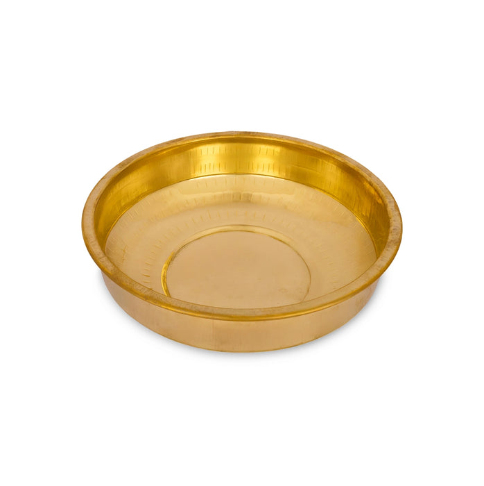 Tharpana Chatti - 3 x 10 Inches | Pitru Tarpana Bowl/ Brass Vessel/ Tarpana Chatti for Rituals