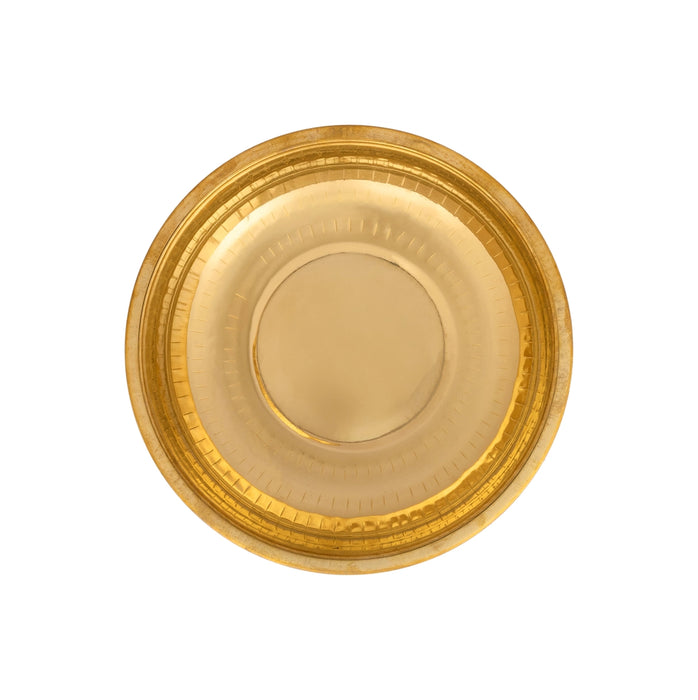 Tharpana Chatti - 3 x 10 Inches | Pitru Tarpana Bowl/ Brass Vessel/ Tarpana Chatti for Rituals