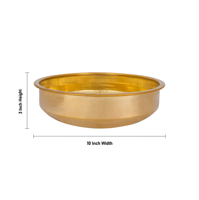 Tharpana Chatti - 3 x 10 Inches | Pitru Tarpana Bowl/ Brass Vessel/ Tarpana Chatti for Rituals