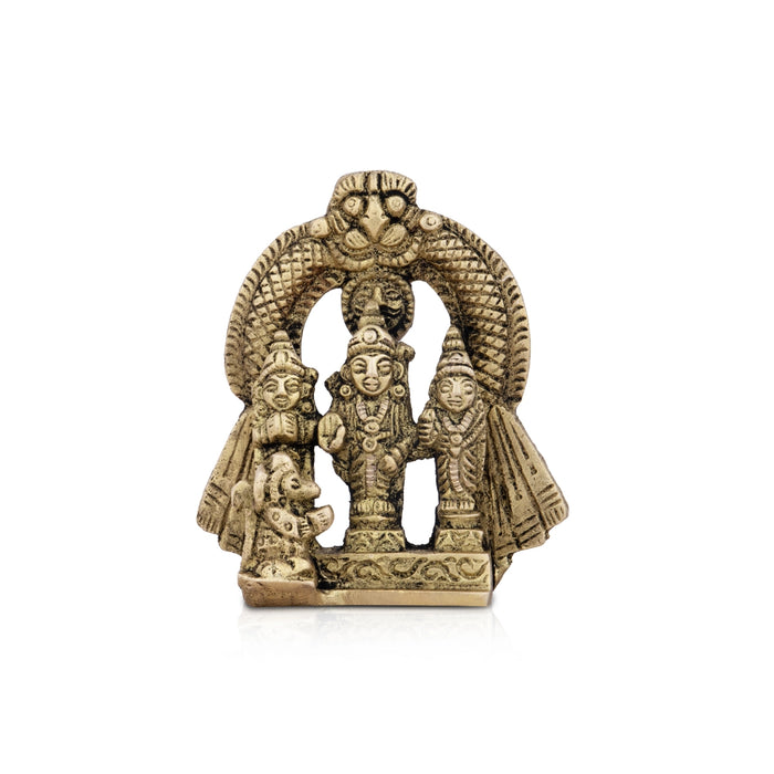Ram Darbar Statue with Arch - 2.75 x 2.5 Inches | Antique Brass Statue/ Ram Darbar Murti for Pooja