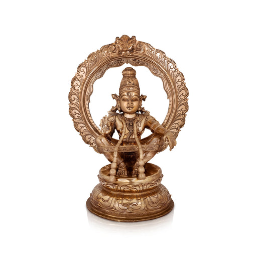 Ayyappan Mala with Arch Murti - 16 x 11 Inches | Panchaloha Ayyappa Idol/ Iyyapan Statue For Pooja - Panchaloha Murties