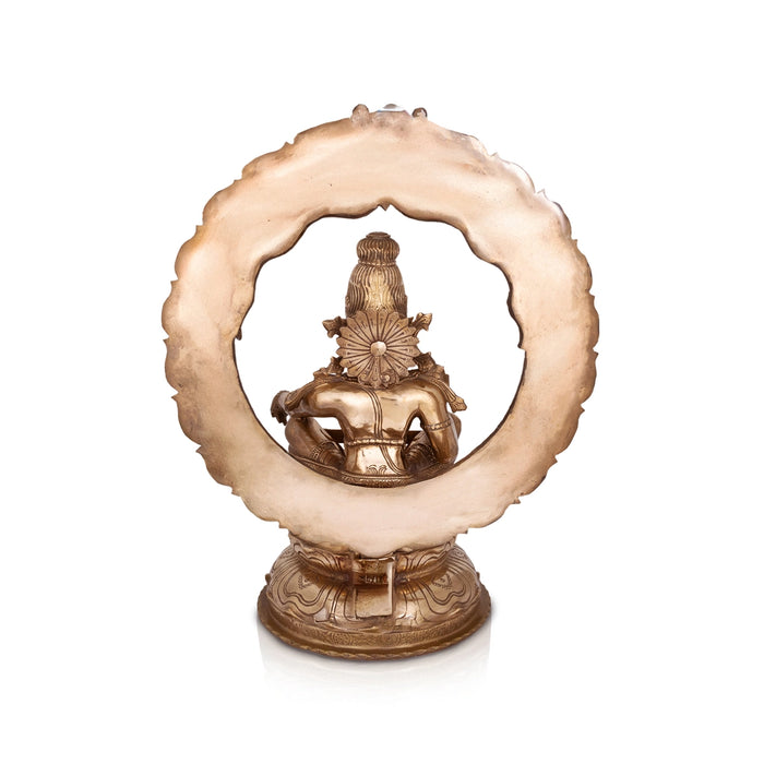Ayyappan Mala with Arch Murti - 16 x 11 Inches | Panchaloha Ayyappa Idol/ Iyyapan Statue For Pooja - Panchaloha Murties