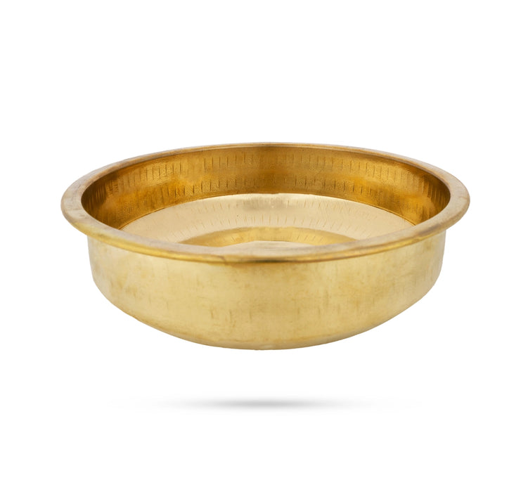 Brass Bowl - 3 x 11 Inches | Tharpana Chatti/ Tarpana Chatti for Rituals - Bowls