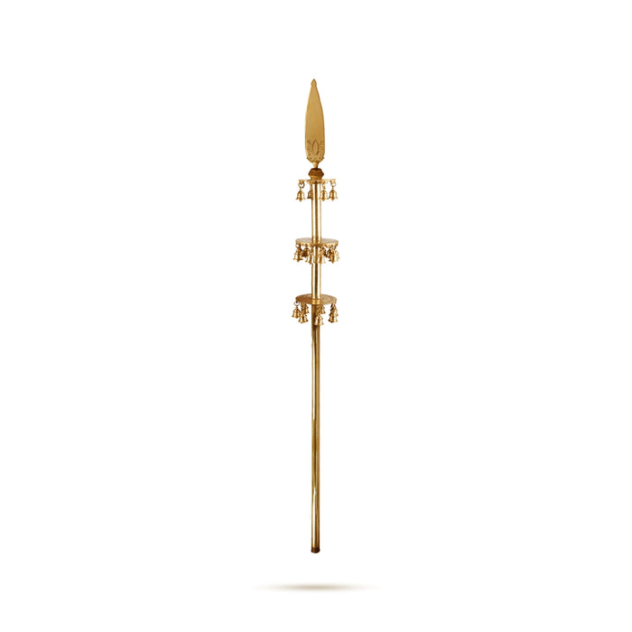 Valllayam Spear - 79 x 7 Inches | Brass Vel Flag Post / Spiritual decor for Lord Murugan in Temple - Deity Accessories