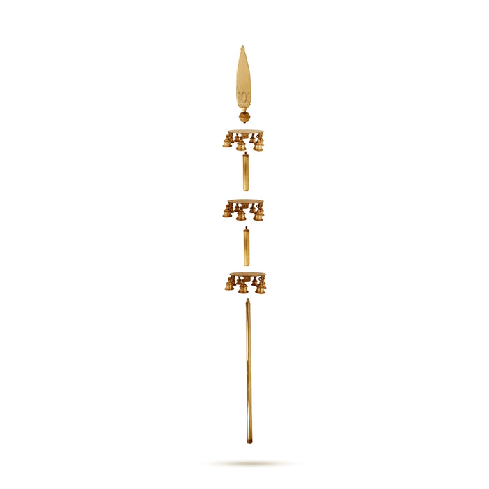 Valllayam Spear - 79 x 7 Inches | Brass Vel Flag Post / Spiritual decor for Lord Murugan in Temple - Deity Accessories