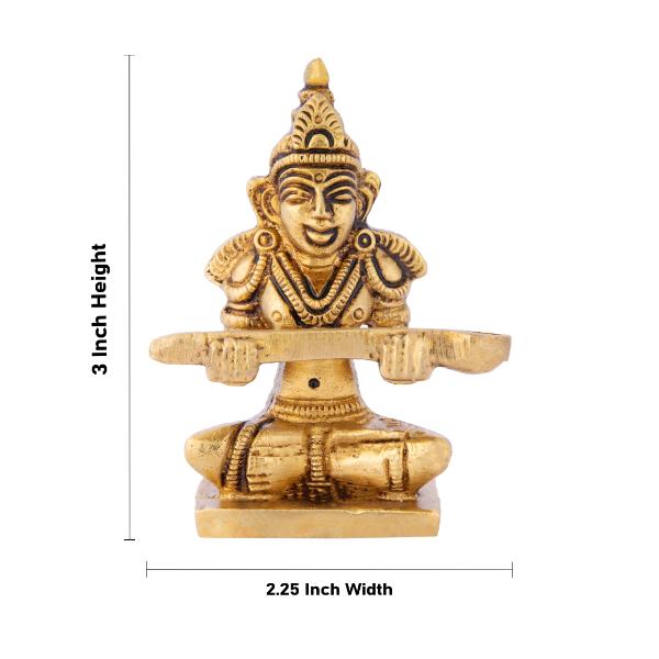 Annapuran Devi Murti - 3 x 2.25 Inches | Brass Idol/ Annapoorani Statue/ Annapurna Idol for Pooja