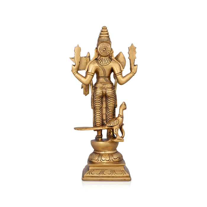 Murugan Statue - 10 x 4.5 Inches | Antique Brass Idol/ Murugan Silai/ Murugan Idol for Pooja/ 2.200 Kgs Approx