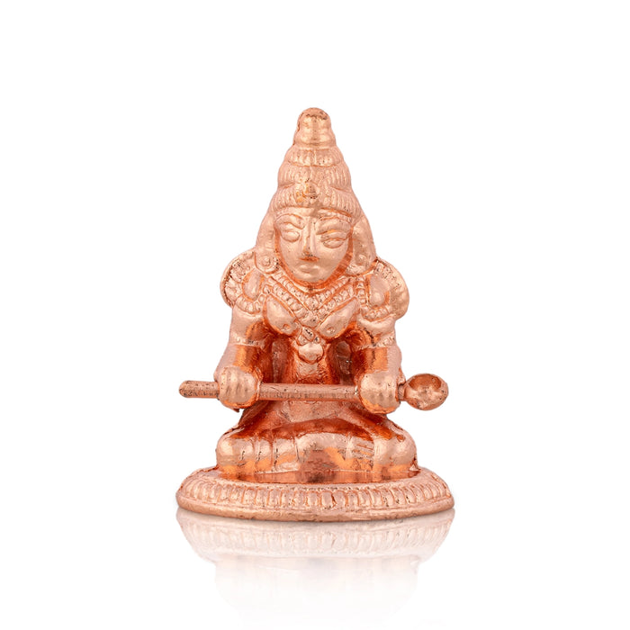 Annapurna Devi Murti With Plate - 2.25 x 3.5 Inches | Copper Polish Annapoorani Statue for Pooja/ 60 Gms Approx - Copper Murties