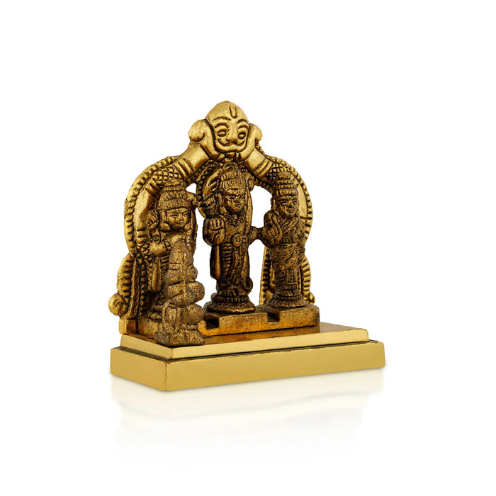 Brass Ramar Pattabhishegam Idol – 3 X 3 Inches | Gold Finish / Brass Ram Darbar Statue / Pooja & Gifting