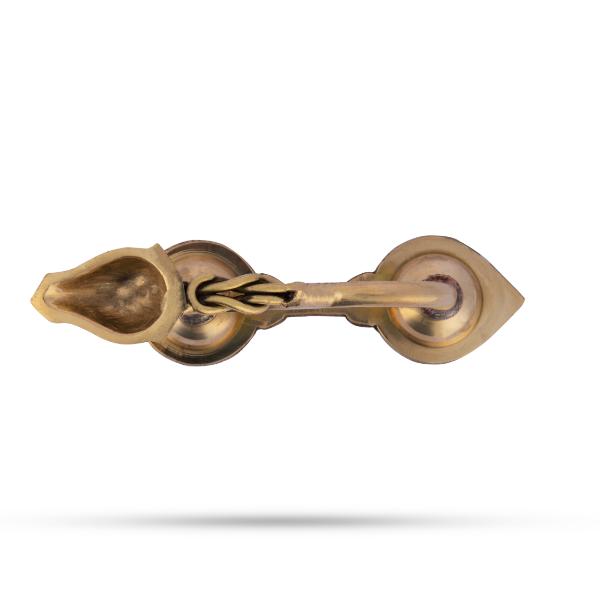 Brass Aarti  - 1.5 x 5 Inches | Aarti Diya with Handle/ One Mukh Spoon Aarti/ Brass Arti for Pooja - Kapur Aarti