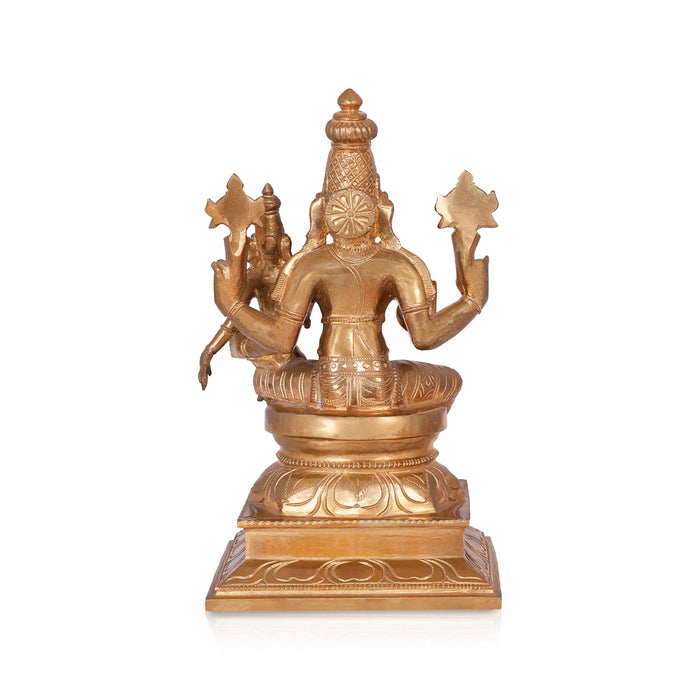 Lakshmi Hayagriva Statue With Arch - 9 x 6 Inches | Panchaloha Statue/ Lakshmi Hayagreevar Idol for Pooja - Panchaloha Murties