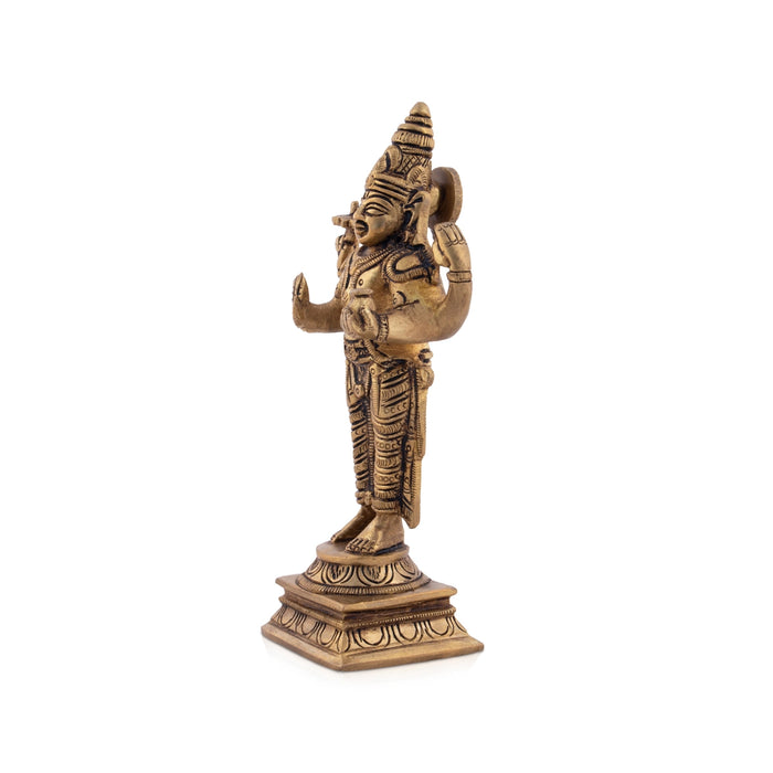 Dhanvantari Murti - 6 x 3 Inches | Antique Brass Idol/ Dhanwantari Statue for Pooja/ 640 Kgs Approx - Brass Murties