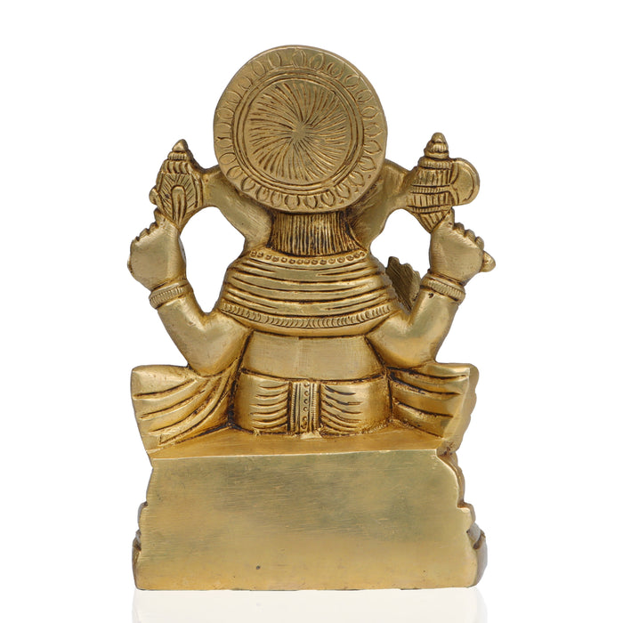 Ganesh Murti - 6 Inches | Antique Brass Statue/ Vinayagar Statue/ Ganesha Idol for Pooja - Brass Murties