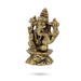 Ganesh Murti Sitting On Base - 1.75 x 1 Inches | Antique Brass Idol/ Ganpati Murti For Home Pooja - Brass Murties