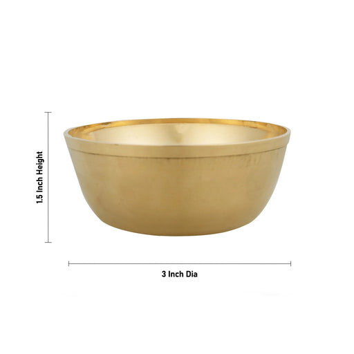 Brass Bowl - 1.5 x 3 Inches | Brass Cup/ Pooja Bowl for Home - Bowls