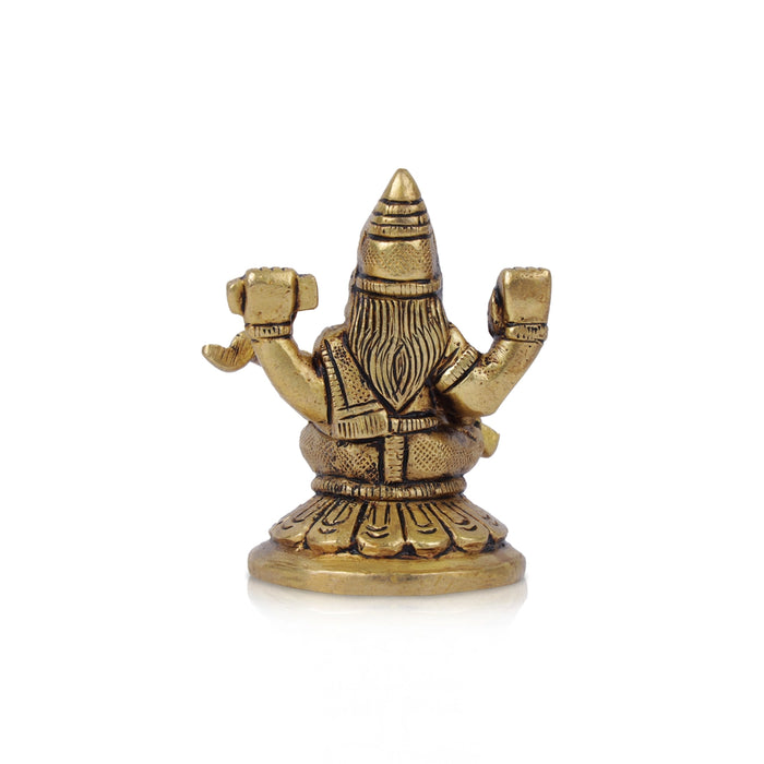 Saraswati Murti  - 2.5 x 1.5 Inches |  Antique Brass Statue/ Saraswati Idol/ Saraswati Mata Murti for Pooja - Brass Murties