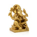 Ganesh Murti Sitting On Chowki - 4.75 x 4 Inches | Antique Brass Idol/ Ganpati Murti/ Vinayaka Statue for Pooja - Brass Murties