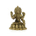 Brahma Sitting On Kamal Base Murti- 3 x 2 Inches| Antique Brass Idol/ Brahmadeva Statue/ Decor For Home & Pooja - Brass Murties