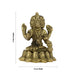 Brahma Sitting On Kamal Base Murti- 3 x 2 Inches| Antique Brass Idol/ Brahmadeva Statue/ Decor For Home & Pooja - Brass Murties