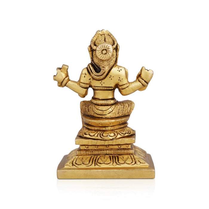 Bala Tripura Sundari Idol - 3.5 x 2.5 Inches | Antique Brass Idol/ Balambigai Statue for Pooja/ 400 Gms Approx - Brass Murties