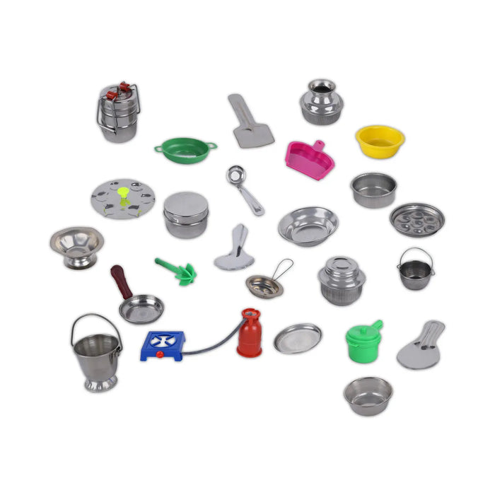 Stainless Steel Choppu Set – 20 Pcs | Miniature Kitchen Utensils / Kids Kitchen Play Set