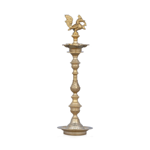 Kuthu Vilakku - 30 x 11 Inches | Annapakshi Design Brass Lamp / Brass Deepam for Pooja - Kuthuvilakku