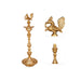 Brass Kuthu Vilakku - 32 x 1.5 Inches | Annapakshi Nagas Kuthu Vilakku / Deepam for Pooja - Decorative Lamp
