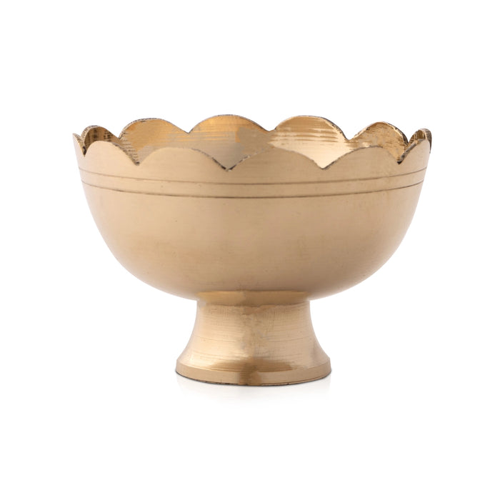 Brass Bowl - 2.5 x 3 Inches | Kamal Shape Brass Cup/ Brass Vessel for Pooja/ 50 Gms Approx