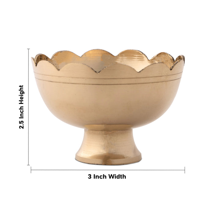 Brass Bowl - 2.5 x 3 Inches | Kamal Shape Brass Cup/ Brass Vessel for Pooja/ 50 Gms Approx