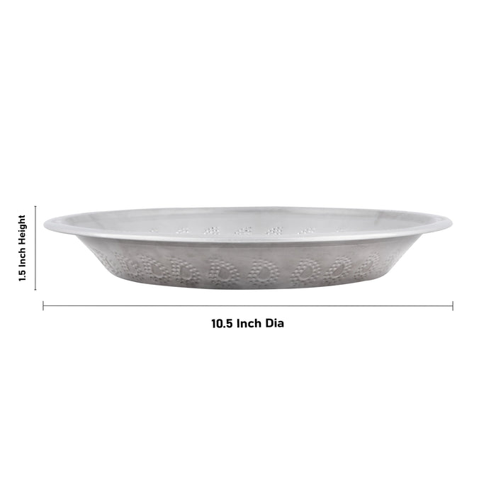 Steel Plate - 1.5 x 10.5 Inches | Wedding Plate/ Stainless Steel Plate for Home/ 100 Gms Approx - Pooja Plate & Tray
