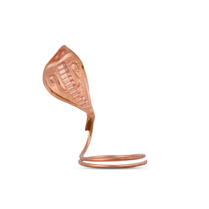 Nagam Statue - 2.75 x 0.75 Inches | Copper Snake Statue/ Naag Devta Murti for Pooja - Deity Accessories